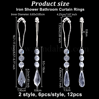 Железные кольца для штор в ванной комнате HJEW-AB00311-1