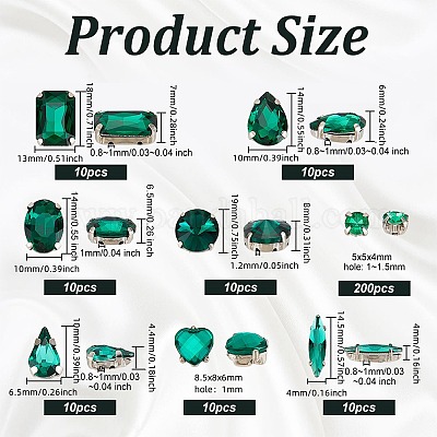 270 шт. 8-х цветные градиентные пришивные стразы DIY-OC0010-34-1