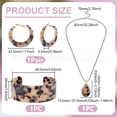 Пластиковое ожерелье с подвеской в виде капли леопардового принта SJEW-WH0006-10-1