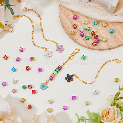 Подвески из эмали из цветочного сплава HJEW-AB00733-1