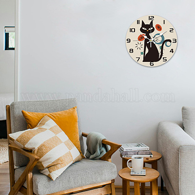 Настенные часы с принтом из мдф HJEW-WH0058-034-1