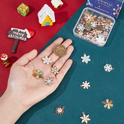 48 шт. 12 стильные рождественские подвески из сплава с эмалью ENAM-SC0003-60-1