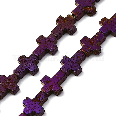 Гальванические бусины из натуральной лавы G-A256-A01-01F-1