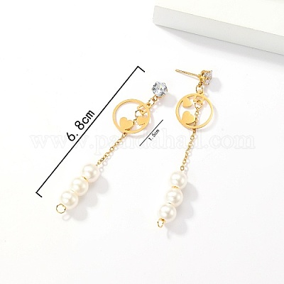 Серьги-гвоздики из нержавеющей стали 304 золотистого цвета CL0746-3-1