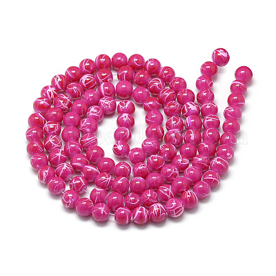 Строковые стеклянные бусины в нитях DGLA-S115-4mm-L07-1