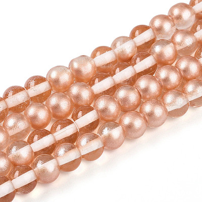 Запекание окрашенные прозрачные стеклянные бусины нити X1-DGLA-N011-6mm-04-1