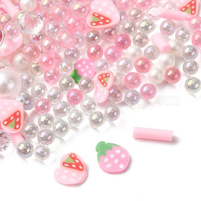 Кабошоны из полимерной глины ручной работы и пластиковые бусины для изготовления фурнитуры для бижутерии своими руками CLAY-B007-04G-1