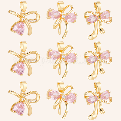 12шт 3 стиля латунные подвески с микропаве и кубическим цирконием KK-BBC0019-52-1