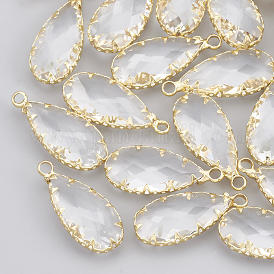 Латунь стекло кулоны KK-T035-49-1