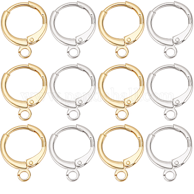 20 пара двухцветных латунных серег с застежкой-молнией KK-SC0005-64-1