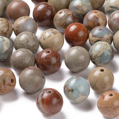 100шт 8мм натуральные бусины из аква терра-яшмы DIY-LS0002-35-1
