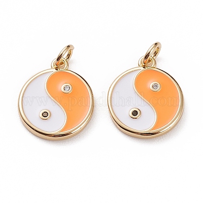 Латунные микропаве прозрачные подвески с фианитом KK-C100-16G-1