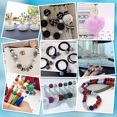 100 шт. бусины из полимерной глины со стразами RB-PH0001-38A-1