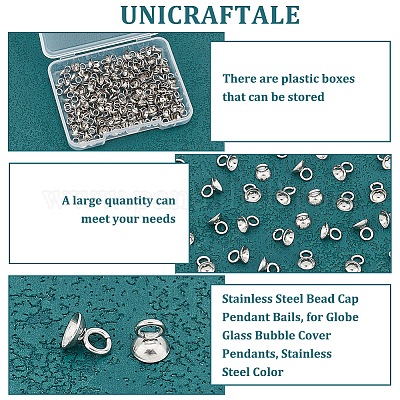 100 шт. 201 нержавеющая сталь бусины колпачки подвески STAS-UN0042-25B-1
