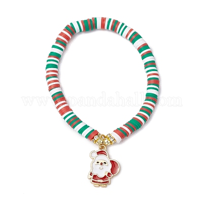 Браслеты из полимерной глины с бусинами BJEW-JB11162-1