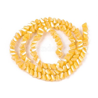 Гальванические непрозрачные стеклянные бусины GLAA-N022-4mm-22-1