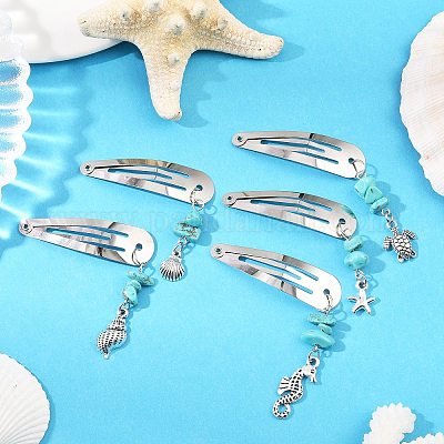 5 шт. железные заколки для волос с океанской тематикой PHAR-JH00144-1