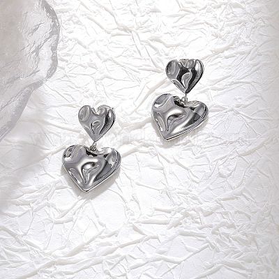 Серьги-гвоздики в форме кованого сердца из нержавеющей стали 304 JE1119B-1