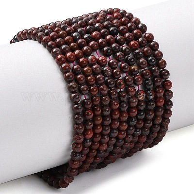 Природные брекчированных яшмы бисер нитей G-Z116-A15-3mm-1