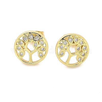 Серьги-гвоздики из циркония EJEW-P303-01A-G-1