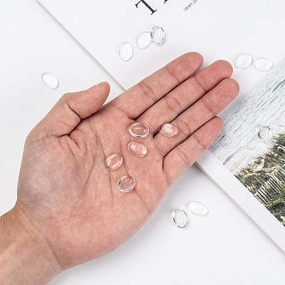 (старый sku: ggla-g010) прозрачные овальные стеклянные кабошоны GGLA-R022-14x10-1