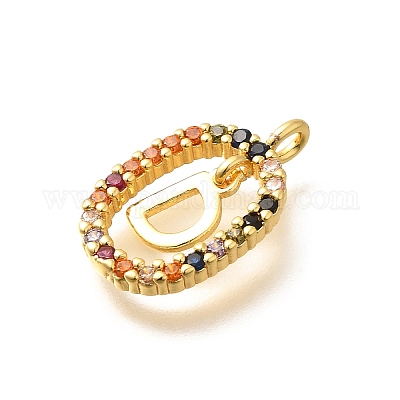 Латунные микро проложить кубического циркония подвески ZIRC-P123-01G-D02-1