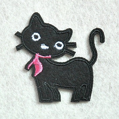5Pcs Black Embroidered Patches Hotfix Iron On Patch Applique For
