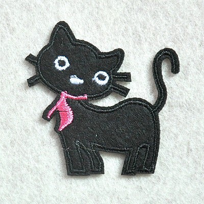 5Pcs Black patches for clothes Iron on patch embroidered applique