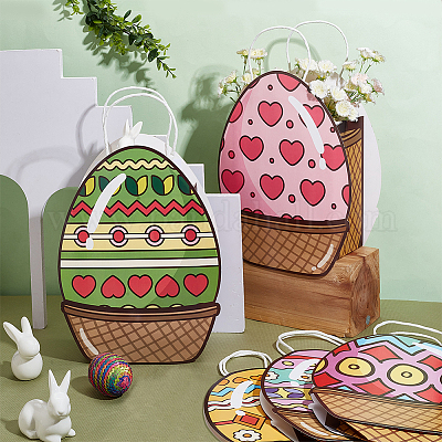 5 шт. 5-х цветные бумажные пакеты в форме пасхальных яиц CARB-BC0001-19-1