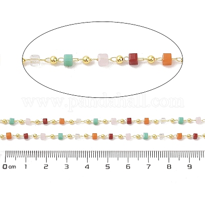 Цепочка из латуни и стекла CHC-A009-04G-04-1