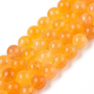 Окрашенные природные белый нефрит бисер пряди G-T138-8mm-210-34-1