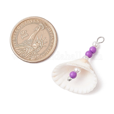 5 шт. подвески из натуральной ракушки 5 цветов PALLOY-JF03354-1