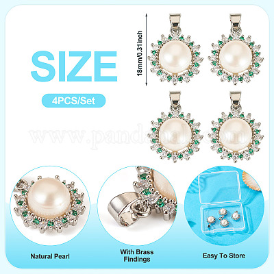 4 шт. подвески из натурального жемчуга PALLOY-TAC0182-1