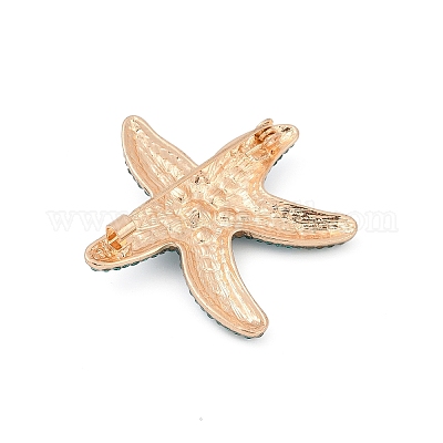 Брошь из цинкового сплава с изумрудными стразами JEWB-C040-01A-G-1