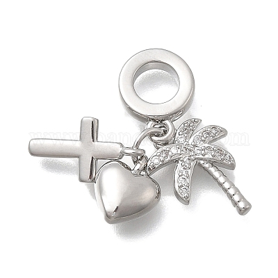 Латунь микропаве прозрачный кубический цирконий европейские подвески с подвесками KK-D431-033F-P-1