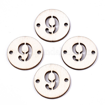 Необработанные соединители звеньев из натурального тополя WOOD-S045-138B-9-1