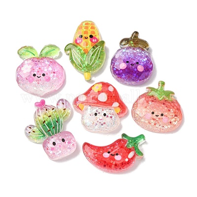 Светящиеся кабошоны из прозрачной смолы CRES-V001-04-1