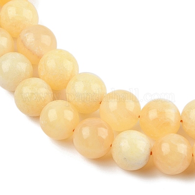 Нити бусин из натурального желтого кальцита G-C251-A01-12mm-1