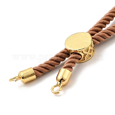 Наполовину готовые браслеты-слайдеры из скрученной миланской веревки FIND-G032-01G-21-1