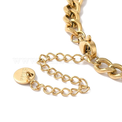 Браслет из нержавеющей стали 304 с микропаве из кубического циркония BJEW-C070-02G-1