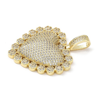 Латунные микропаве прозрачные подвески с фианитом KK-B141-04G-01-1