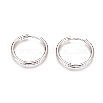 Серьги-кольца Huggie Hoop из нержавеющей стали 304 EJEW-G272-01-20mm-P-1