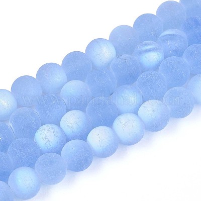 Матовые прозрачные стеклянные бусины GLAA-T032-T10mm-MBB04-1