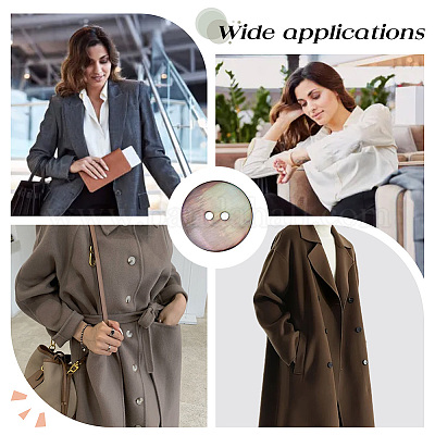 60 шт. 6 стильные пуговицы из натуральной оболочки с 2 отверстиями BUTT-GO0001-02-1