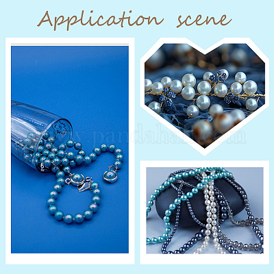 368 шт. 8-цветные стеклянные бусины-жемчужины с перламутровым покрытием HY-HY0001-08-1