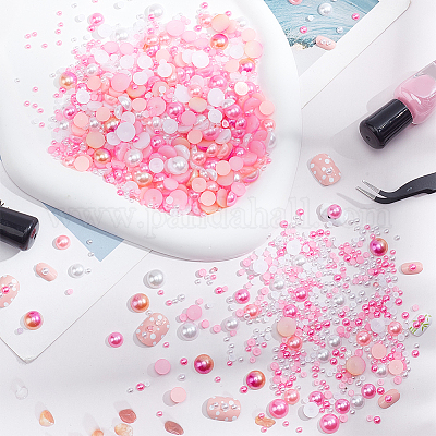 76 г 12 вида искусственных жемчужных кабошонов из акрила DIY-OC0004-42-1