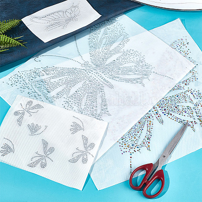 4 шт. 4 стиля бабочка стеклянный стразы горячей фиксации DIY-DR0001-48-1