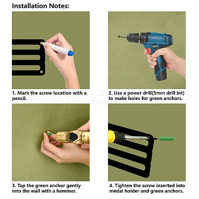 Спортивная тема железная вешалка для медалей настенная стойка для дисплея ODIS-WH0055-045-1