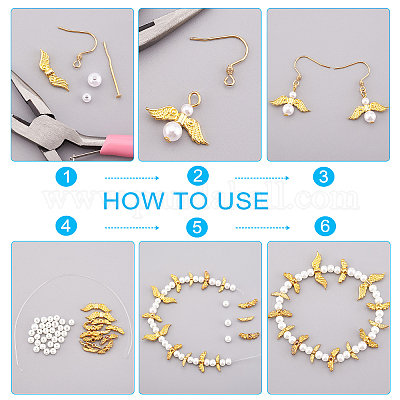 Бусины из сплава в тибетском стиле в форме крыла TIBEB-PH0004-71-1