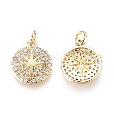 Латунные микро проложить кубического циркония подвески X-KK-D159-09G-1